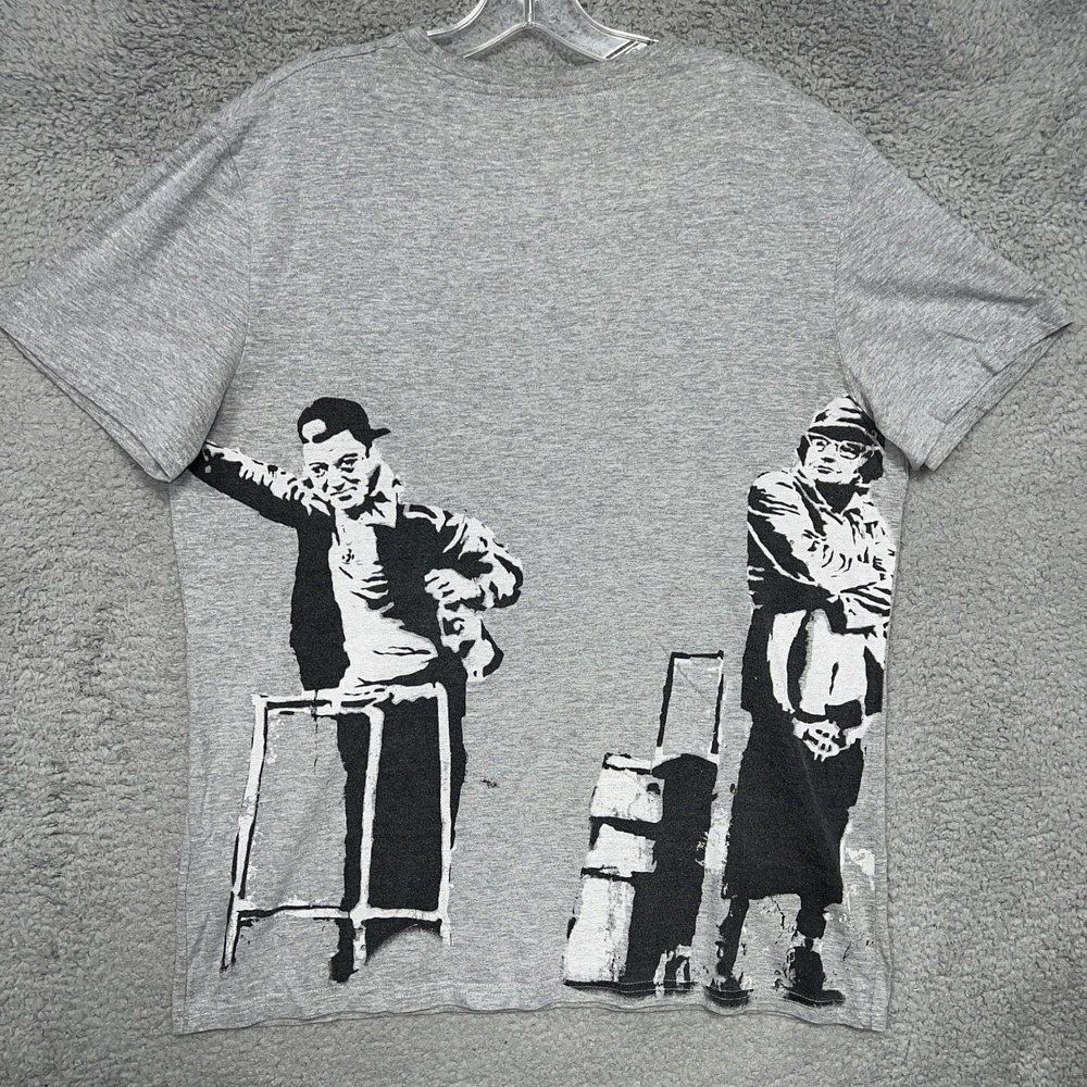 Eleven Paris x Brandalised Old Skool T Shirt‎ Men's XL Gray Boombox 2-Sided Tee